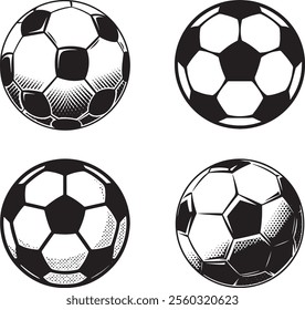 Football soccer ball icon isolated on white background. Vector illustration.