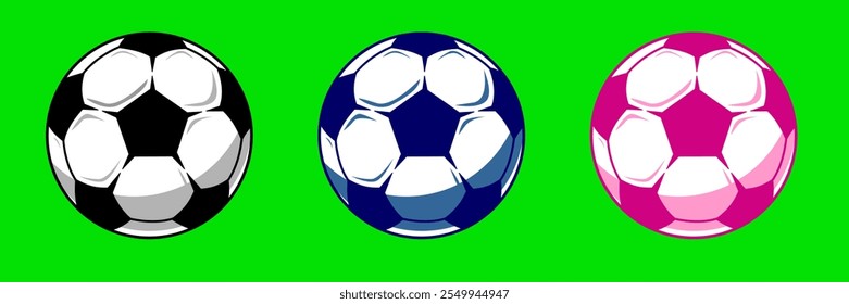 football or soccer ball icon set in different styles