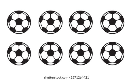 football or soccer ball icon set Vector Illustration