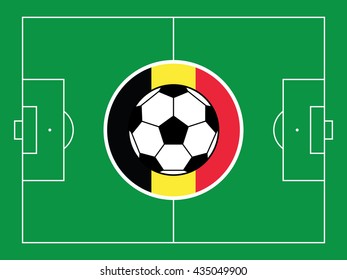 Football soccer ball icon Vector illustration. Flat design.Belgium flag.