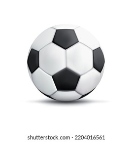 Football, soccer ball isolated on white background, 3d soccer ball, vector illustration in 3d 