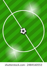 Football. Soccer ball on the field. Green football field. Vector Illustration EPS10.