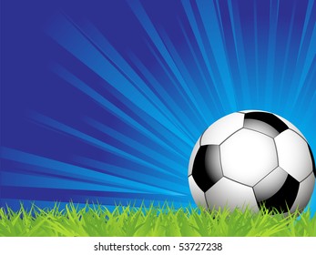 Football Soccer Ball On Grass Starburst Stock Vector (Royalty Free ...