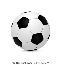 Football or soccer ball on white background