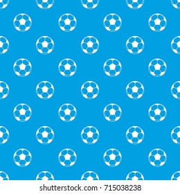 Football or soccer ball pattern repeat seamless in blue color for any design. Vector geometric illustration