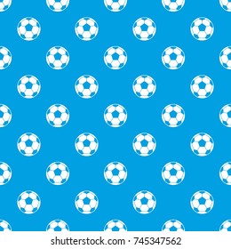 Football soccer ball pattern repeat seamless in blue color for any design. Vector geometric illustration