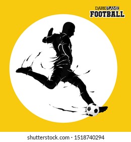 football soccer ball posing dark flame silhouette