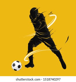 football soccer ball posing dark flame silhouette