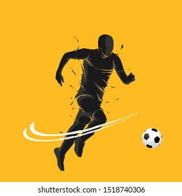 football soccer ball posing dark flame silhouette