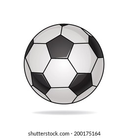 football, soccer ball - realistic white and black classic ball, isolated on transparent background. Editable vector illustration.