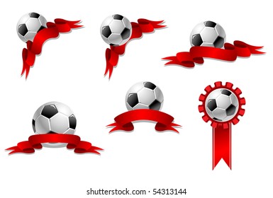 Football or soccer ball with ribbons. Jpeg version also available in gallery