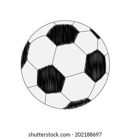 Football soccer ball scribble effect. Flat design style. Vector illustration