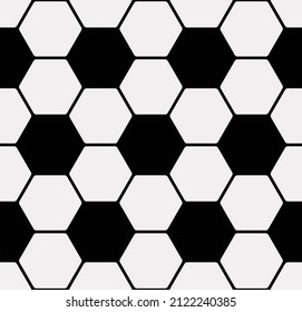 Football, Soccer ball seamless vector pattern. Hexagon abstract background.