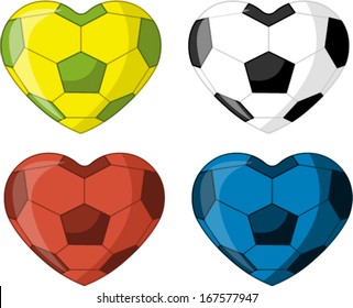 Football soccer ball in shape of heart