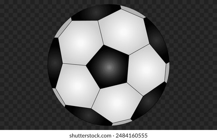 Football. Soccer ball. Ball with white and black color. Illustration on the background.