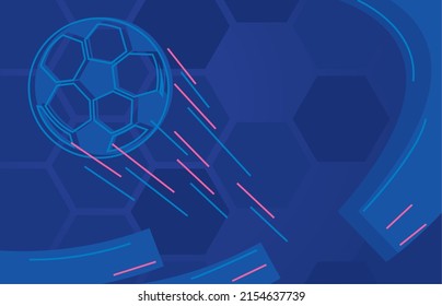 football soccer balloon blue poster