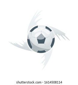 Football or soccer balls with motion trails in