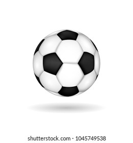 Football soccer ball,vector illustration concept.Realistic sports equipment element on white background