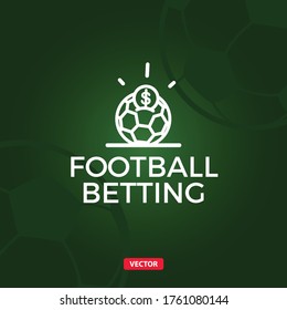 Football Soccer Betting Money Box Logo. Vector Sports Bet Logo