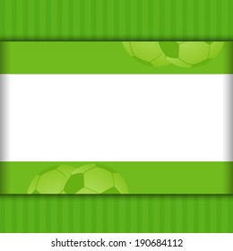 Football Soccer Border on a Green Lined Background