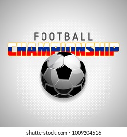 Football soccer championship background colors of the Russian flag sport vector illustration