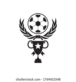 Football Soccer Championship Trophy Logo Design Stock Vector (Royalty ...