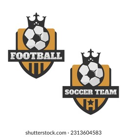 Imagen vectorial del logotipo del club de fútbol o de fútbol. Plantilla de logotipo de club de fútbol o de fútbol Creador de vectores de equipo deportivo