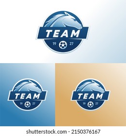 Football Soccer Club Vector Logo Template, horse football logo, team logo