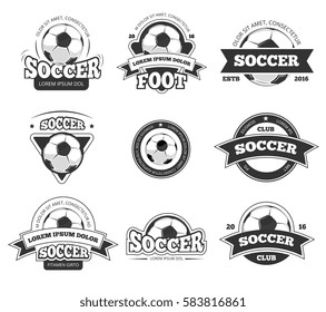 Football, soccer club vector logo, badge templates set