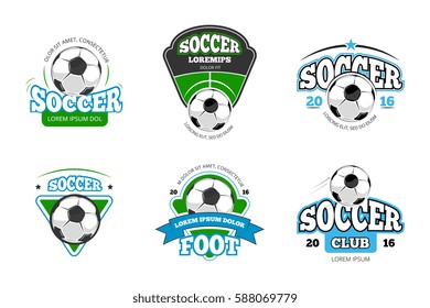 Football, soccer club vector logo, badge templates set
