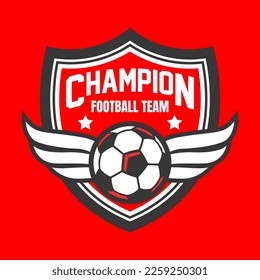 Football and soccer college vector logo isolated. Soccer emblem. Vector illustration of logos on football theme