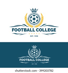 Football and soccer college vector logo template