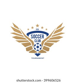 Football and soccer college vector logo template