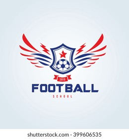 Football and soccer college vector logo template