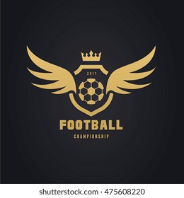 Football and soccer college vector logo template