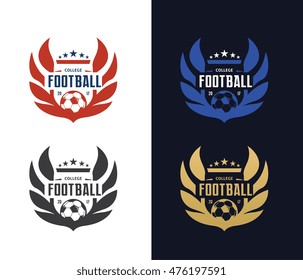 Football and soccer college vector logo template