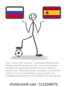 Football - soccer country, vector stackman russia vs spain eight-finals  .