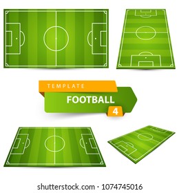 Football, soccer court. Four items Vector eps 10