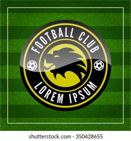 football (soccer) crest on green background. football club emblem