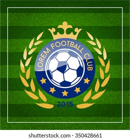 football (soccer) crest on green background. football club emblem