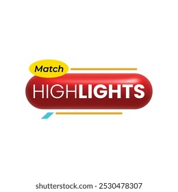 Football, Soccer, Cricket match highlights banner text illustration. Sports news Banner template design. 
