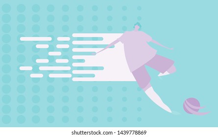 Football or Soccer design banner and football player silhouette. Soccer championship.