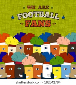 football soccer fans placard poster vector