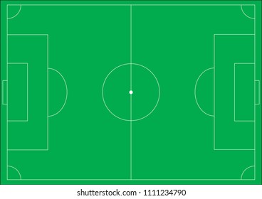 football or soccer field background, vector green grass court create game texture, goal football line, playground illustration