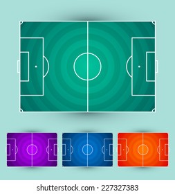 Football - Soccer field, Circular grass texture - color vector set 