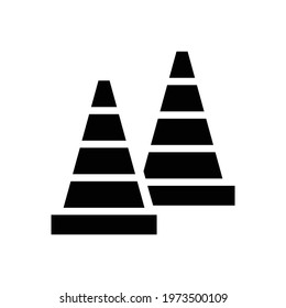 Football or Soccer Field Cone Vector icon in Glyph Style. Field cones are used as field markers or training. Vector illustration icons can be used for apps, websites, or part of a logo.