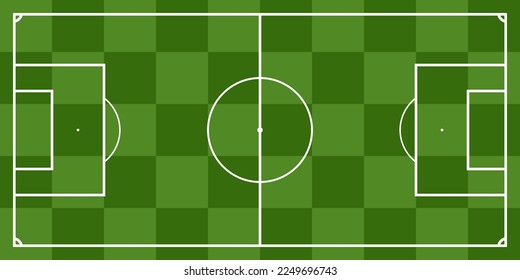 Football or soccer field. Green grass texture vector design. Green square background.