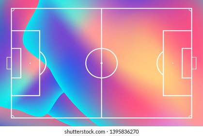 Football or soccer field with heat map for moving and location player during the game. Soccer game statistics or strategy.