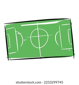 football, soccer field icon. the concept of sport, stadium, etc. hand drawn vector illustration.