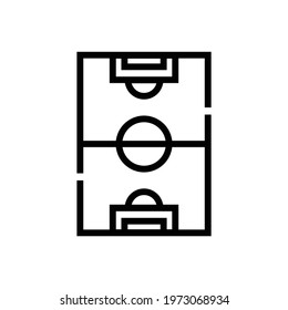 Football or Soccer Field icon in Outline Style. The field where the football match takes place. Vector illustration icons can be used for applications, websites, or part of a logo.